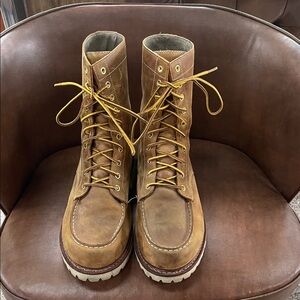 Eddie Bauer Tan Leather Lace-Up Boots